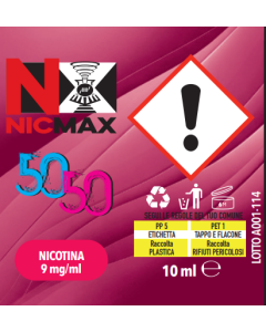 NIC MAX - BASE 50/50 DA 10ML - 9MG DI NICOTINA