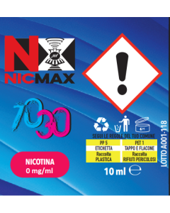 NIC MAX - BASE 70/30 DA 10ML - 0MG DI NICOTINA