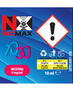 NIC MAX - BASE 70/30 DA 10ML - 9MG DI NICOTINA