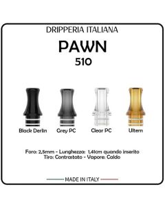 DRIPPERIA ITALIANA - DRIP TIP PAWN 510 EDITION - CLEAR PC
