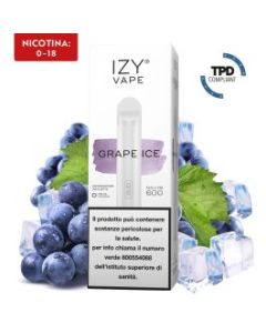 IZY ONE - POD USA E GETTA 600 PUFF 2ML - GRAPE ICE 0 MG NICOTINA