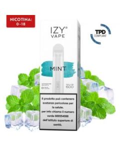 IZY ONE - POD USA E GETTA 600 PUFF 2ML - MINT 0 MG NICOTINA