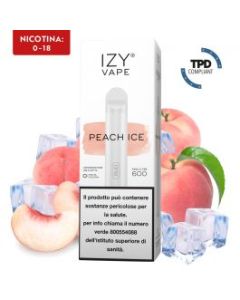 IZY ONE - POD USA E GETTA 600 PUFF 2ML - PEACH ICE 0 MG NICOTINA