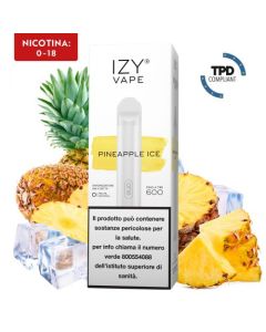 IZY ONE - POD USA E GETTA 600 PUFF 2ML - PINEAPPLE ICE 0 MG NICOTINA